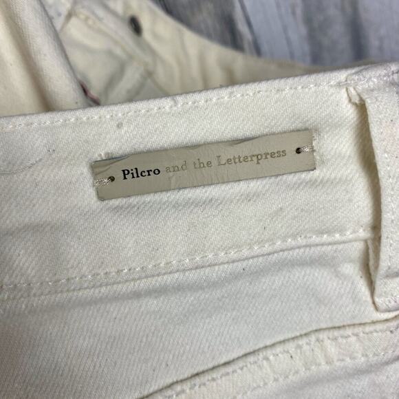 Anthropologie White Pilcro Stet Mid-rise Cutout Flare Leg Jeans Size 29 Petite - Picture 8 of 15